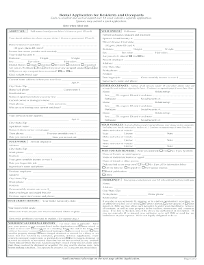 Texas Apartment Lease Application