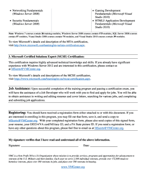 Veterans Multi-Service Center VTF-IT Program Registration