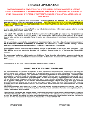 Tenancy Application Form