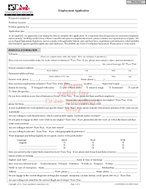 Employment Application Form