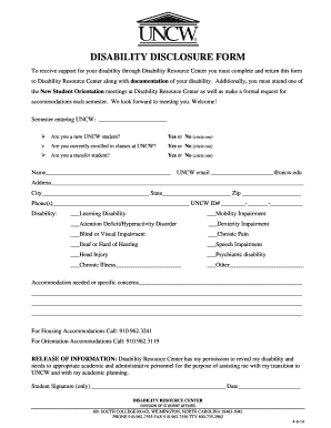 Disability Disclosure Form