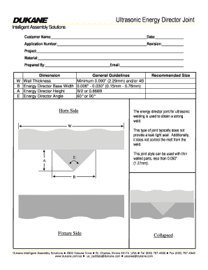 Ultrasonic Energy Director Joint Form