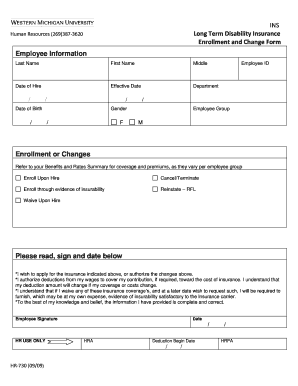 Long Term Disability Insurance Enrollment Form