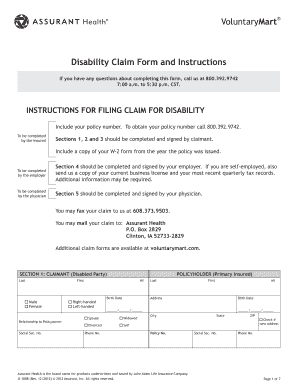 Disability Claim Form
