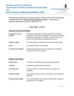 Property Income and Expense Questionnaire