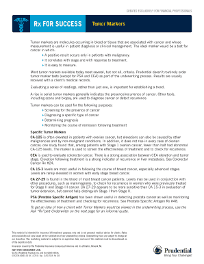 Tumor Markers Underwriting Form