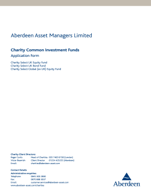 Charity Investment Application Form