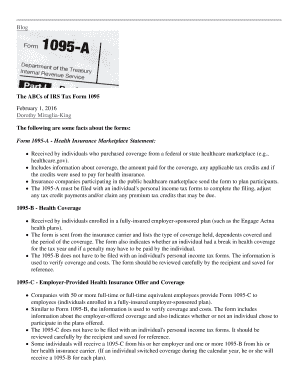 IRS Tax Form 1095 Guide