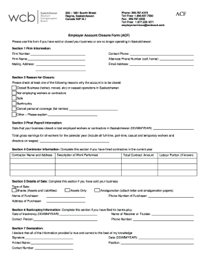 Employer Account Closure Form