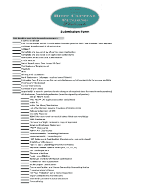 FHA Loan Submission Form