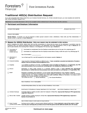 Roth 403(b) Distribution Request Form