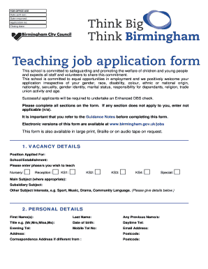 Teacher Application Form