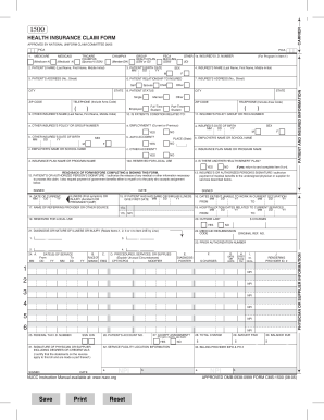 Health Insurance Claim Form CMS-1500