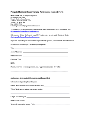 Penguin Random House Canada Permissions Request Form