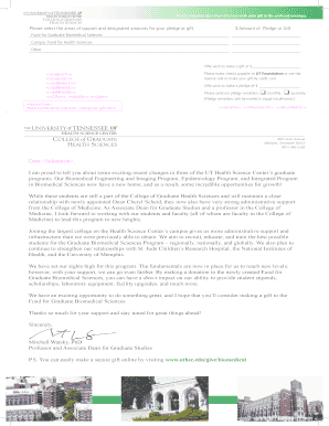 UT Health Science Center Gift Form