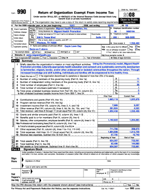 Form 990 Return of Organization Exempt From Income Tax