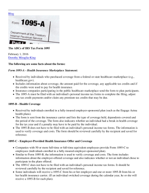 IRS Tax Form 1095 Guide