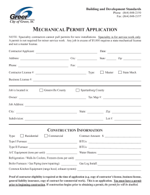 Mechanical Permit Application