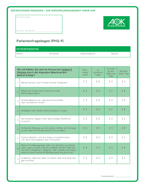 Patientenfragebogen (PHQ-9)
