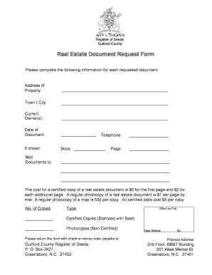 Real Estate Document Request Form