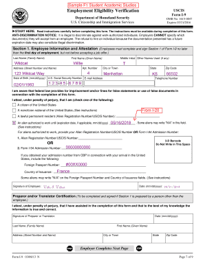 USCIS Form I-9 Employment Eligibility Verification