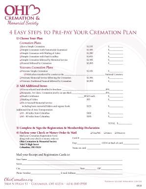 Cremation Plan Registration Form