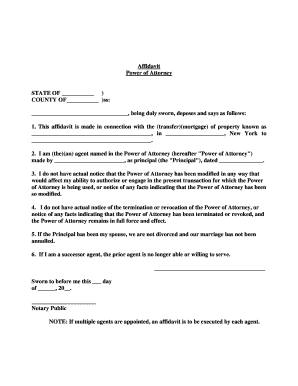 Power of Attorney Affidavit