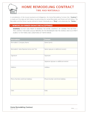 Home Remodeling Contract