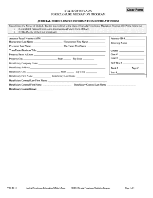 Nevada Judicial Foreclosure Information Affidavit