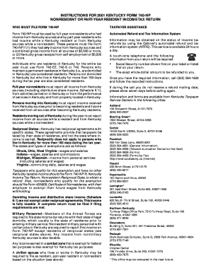 Kentucky Form 740-NP
