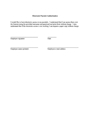 Electronic Paystub Authorization Form