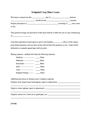 Irrigated Crop Share Lease Agreement