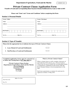 Private Contract Clause Application Form