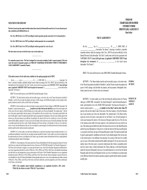Form 405 Charitable Remainder Unitrust Agreement