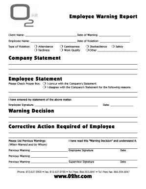 Employee Warning Report