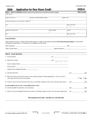 California New Home Credit Application 3528-A