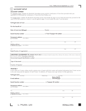 Fidelity Trust Account Application