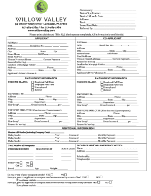 Residential Lease Application