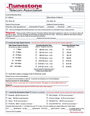 Runestone Telecom Service Application