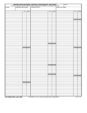 Centralized Materiel Service Item Request Form