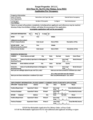 Iowa Rental Application Form