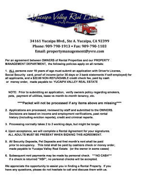 Rental Application Form
