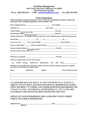 Tenant Application Form