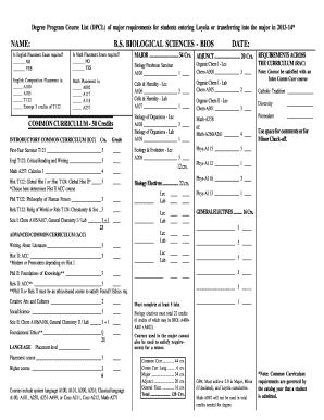 Baa certificate - BIOLOGICAL SCIENCES BIOS - chn loyno