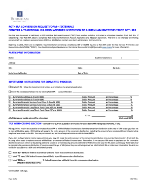 Roth IRA Conversion Request Form
