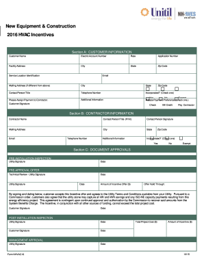 2016 HVAC Incentive Form