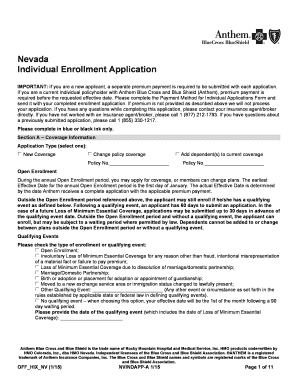 Nevada Individual Enrollment Application