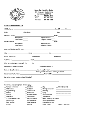 Child Intake Form