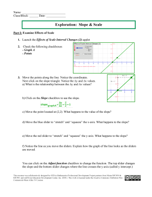 Slope and Scale Exploration Worksheet