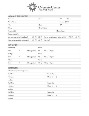 Employment Application Form
